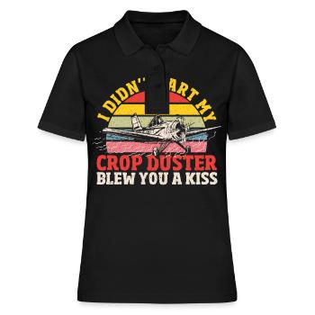 I Didn't Fart My Crop Duster Blew You A Kiss Crop - Frauen Polo Shirt - Schwarz - Vorne - Ailine (174cm)
