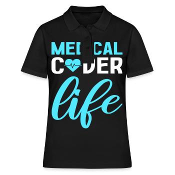 Codeur médical Vie Codeur clinique Codeur médical - Polo Femme - noir - Devant - Ailine (174cm)