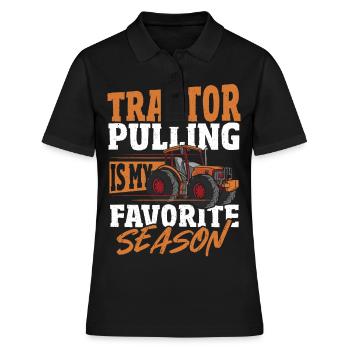 Tracteur Pull est mon tracteur saisonnier préféré - Polo Femme - noir - Devant - Ailine (174cm)