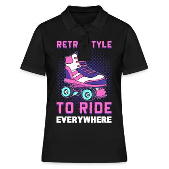 Roller Skating Roller Derby Roller Skating Sports - Polo Femme - noir - Devant - Ailine (174cm)