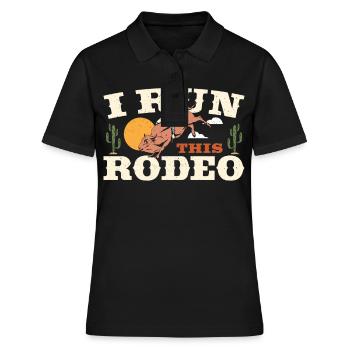 Rodéo Équitation Hors Équitation Western - Polo Femme - noir - Devant - Ailine (174cm)
