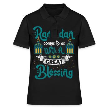 Ramadan Ramadan Mubarak islamisch muslimischer - Frauen Polo Shirt - Schwarz - Vorne - Ailine (174cm)