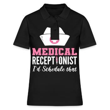 Réceptionniste médicale Réception médicale - Polo Femme - noir - Devant - Ailine (174cm)