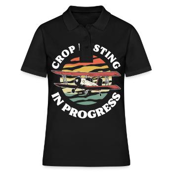 Crop Dusting In Progress Crop Duster - Frauen Polo Shirt - Schwarz - Vorne - Ailine (174cm)