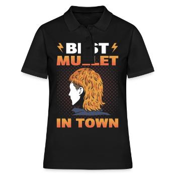 Meilleur mulet en ville Mullet Pride - Polo Femme - noir - Devant - Ailine (174cm)