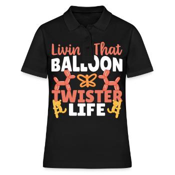 La vie d’un artiste de ballons Balloon Twisters - Polo Femme - noir - Devant - Ailine (174cm)