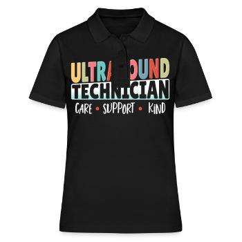 Ultraschalltechniker Pflege Unterstützung Kind - Frauen Polo Shirt - Schwarz - Vorne - Ailine (174cm)
