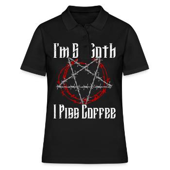Satan Beelzebub Teufel Gothic Pentagram Mystisch - Frauen Polo Shirt - Schwarz - Vorne - Ailine (174cm)