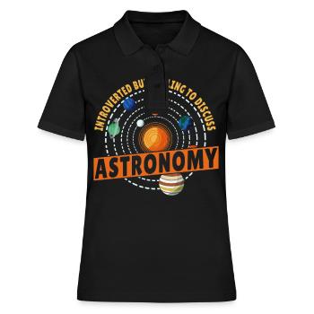 Introverti, mais désireux de discuter d’astronomie - Polo Femme - noir - Devant - Ailine (174cm)