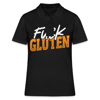 Fuck Gluten Sans gluten Sans Gluten Régime sans gluten - Polo Femme - noir - Devant - Ailine (174cm)