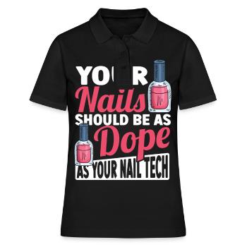 Les ongles doivent être aussi cool que votre technicien des ongles - Polo Femme - noir - Devant - Ailine (174cm)
