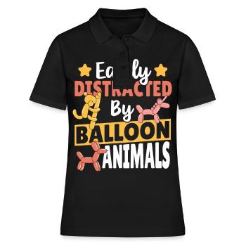 Facilement distrait par les animaux ballons Balloon Twister - Polo Femme - noir - Devant - Ailine (174cm)
