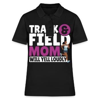 Leichtathletik Mom Will Yell Loudly Leichtathletik - Frauen Polo Shirt - Schwarz - Vorne - Ailine (174cm)
