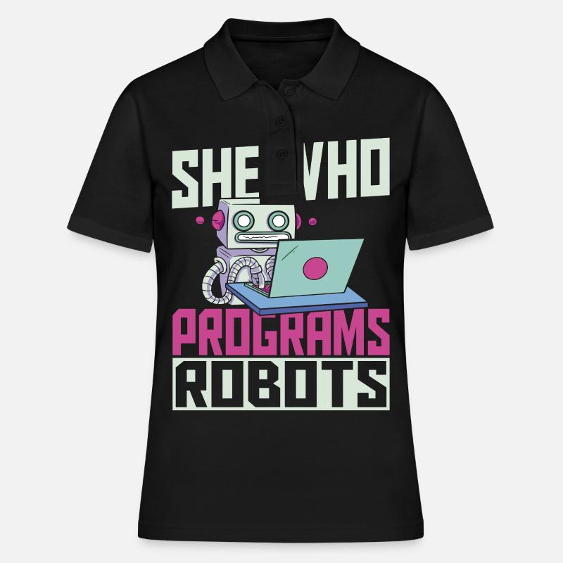 Sie, die Roboter programmiert Robotik - Frauen Polo Shirt - Schwarz