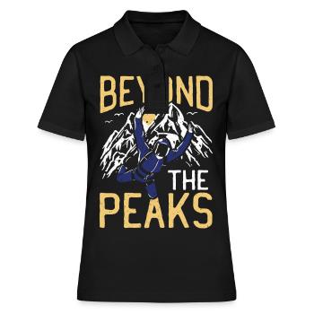 Beyond The Peaks Fallschirmspringen - Frauen Polo Shirt - Schwarz - Vorne - Ailine (174cm)