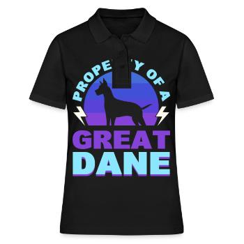 Eigentum eines Doggenhundeliebhabers - Frauen Polo Shirt - Schwarz - Vorne - Ailine (174cm)