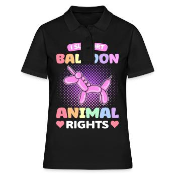 Je soutiens Balloon Animal Rights Balloon Twister - Polo Femme - noir - Devant - Ailine (174cm)