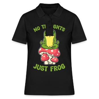 Keine Gedanken, nur Frosch - Frauen Polo Shirt - Schwarz - Vorne - Ailine (174cm)
