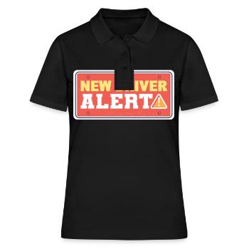 New Driver Alert Neuer Führerschein Erstmaliger - Frauen Polo Shirt - Schwarz - Vorne - Ailine (174cm)