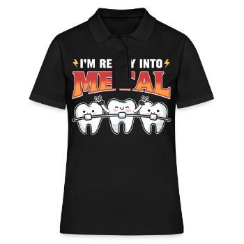 Ich bin wirklich in Metall Kieferorthopäden - Frauen Polo Shirt - Schwarz - Vorne - Ailine (174cm)