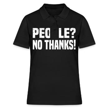 Misanthrop Menschenhasser Asozial Introvertiert - Frauen Polo Shirt - Schwarz - Vorne - Ailine (174cm)