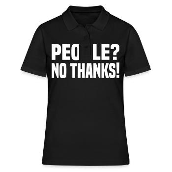 Misanthrop Menschenhasser Asozial Introvertiert - Frauen Polo Shirt - Schwarz - Vorne - Ailine (174cm)
