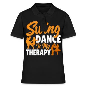 Tänzer Swing Dance ist meine Therapie Swing - Frauen Polo Shirt - Schwarz - Vorne - Ailine (174cm)