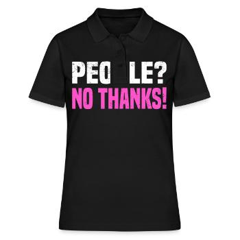 Misanthrop Menschenhasser Asozial Introvertiert - Frauen Polo Shirt - Schwarz - Vorne - Ailine (174cm)