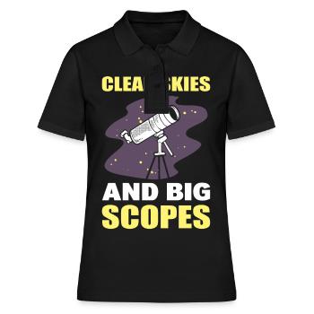 Astronomy Clear Skies And Big Scopes Telescope - Women's Polo Shirt - black - Front - Ailine (174cm)