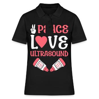 Technicien Ultrasonique Peace Love - Polo Femme - noir - Devant - Ailine (174cm)