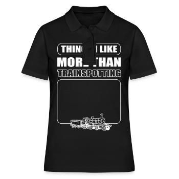 Trainspotter Things I Like More Than Trainspotting - Women's Polo Shirt - black - Front - Ailine (174cm)
