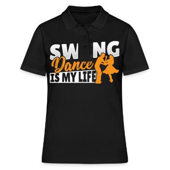 La danse swing est ma vie Danse swing - Polo Femme - noir - Devant - Ailine (174cm)