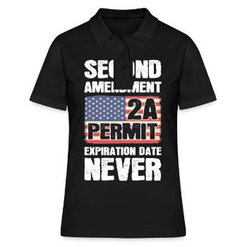 Second Amendment 2A Permit Expiration Date Never - Women's Polo Shirt - black - Front - Ailine (174cm)