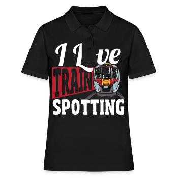 Trainspotter Train Spotting I Love Train Spotting - Women's Polo Shirt - black - Front - Ailine (174cm)