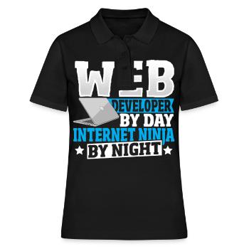 Web Developer By Day Internet Ninja By Night - Women's Polo Shirt - black - Front - Ailine (174cm)