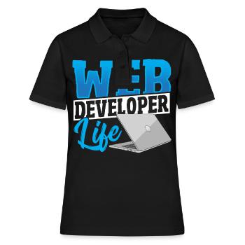 Web Developer Life Web Developer Programmer - Women's Polo Shirt - black - Front - Ailine (174cm)