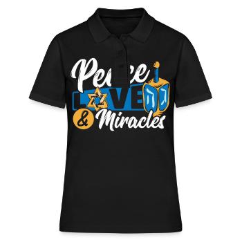 Schammasch Kandelaber Jüdisches Fest Chanukka - Frauen Polo Shirt - Schwarz - Vorne - Ailine (174cm)