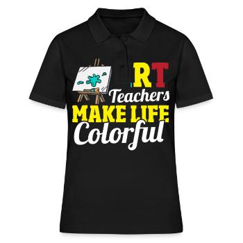 School Teacher Art Lover Art Education Art - Women's Polo Shirt - black - Front - Ailine (174cm)