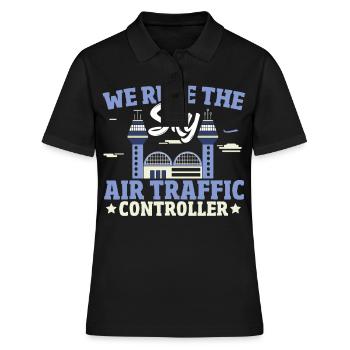 Tower Control Landebahn Flugzeug Fluglotse Kostüm - Frauen Polo Shirt - Schwarz - Vorne - Ailine (174cm)