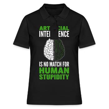 Daten Roboter KI Informatik Maschinelles Lernen - Frauen Polo Shirt - Schwarz - Vorne - Ailine (174cm)
