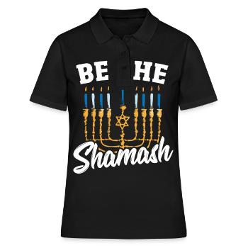 Festival der Lichter Acht Nächte und Tage Menorah - Frauen Polo Shirt - Schwarz - Vorne - Ailine (174cm)