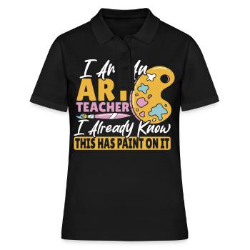 Artist Lover Painter Art Teaching Art Curriculum - Women's Polo Shirt - black - Front - Ailine (174cm)