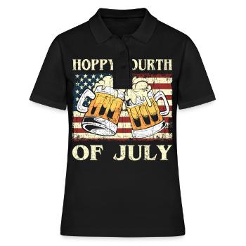 USA Chope de bière brasserie bière artisanale américaine - Polo Femme - noir - Devant - Ailine (174cm)