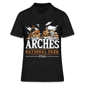 Arch Wilderness Wandern Arches National Park - Frauen Polo Shirt - Schwarz - Vorne - Ailine (174cm)