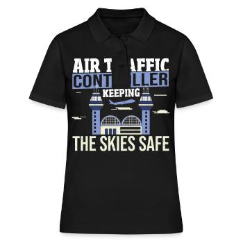 Radar Piloten Landebahn Fluglotsen Dekorationen - Frauen Polo Shirt - Schwarz - Vorne - Ailine (174cm)
