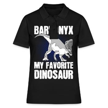 Prähistorischer Dinosaurier Dinosaurier - Frauen Polo Shirt - Schwarz - Vorne - Ailine (174cm)