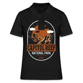 Natur Camping Wandern Capitol Reef National Park - Frauen Polo Shirt - Schwarz - Vorne - Ailine (174cm)