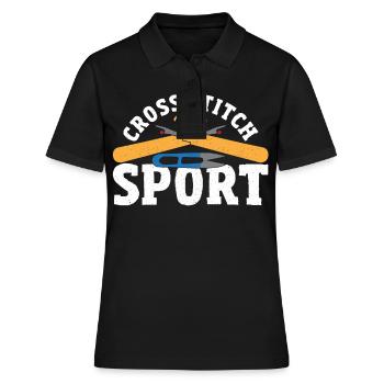 Kreuzstich Liebhaber Stickerei Crafty Mom - Frauen Polo Shirt - Schwarz - Vorne - Ailine (174cm)