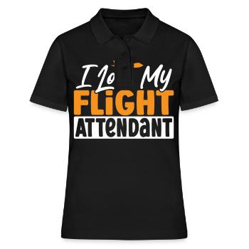 Aviation Compagnie aérienne Équipage J’aime mon - Polo Femme - noir - Devant - Ailine (174cm)