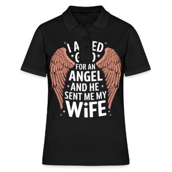 Frau Ehefrau Partnerin Familie Verheiratet - Frauen Polo Shirt - Schwarz - Vorne - Ailine (174cm)